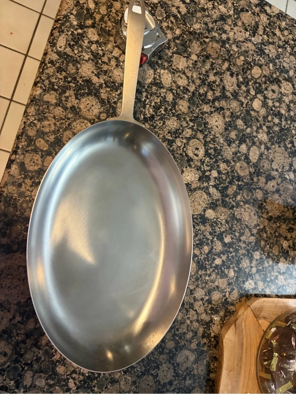 Vintage Paul Revere Copper-Finish Fry Pan with Brushed Brass Handle